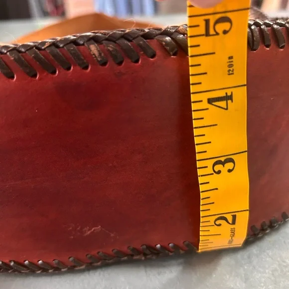 Vintage tooled leather bag - Picture 7 of 8